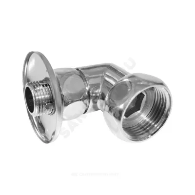 Соединитель для полотенцесушителя латунь Ду 20 (3/4") НР/нак/гайка угловой хром 0003-11 Китай