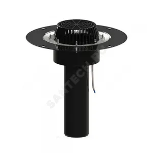 Воронка кровельная с вертикальным выпуском PP Дн 110 с листвоуловителем, прижимным фланцем из нержавеющей стали, электрообогревом Татполимер ТП-01.У.100/4-Э