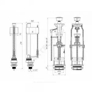 Арматура для бачка сливная/наливная Эконом 1/2" нижнее подключение кнопка белый 1/реж АНИ Пласт WC6550