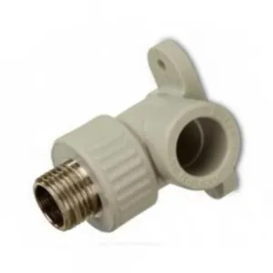 Угольник PP-R комбинированный серый Дн 20х1/2" НР для PP-R с креплением RTP (РосТурПласт) 11056