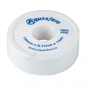 Лента ФУМ PTFE 6020 19ммх0,1ммх15м катушка среда: вода Aquasfera 6020-03 Лента ФУМ PTFE 6020 19ммх0,1ммх15м катушка среда: вода Aquasfera 6020-03