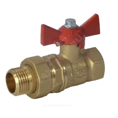 Кран шаровой латунь 11Б27фт1М Ду 25 Ру40 ВР/"американка" полнопроходной бабочка VALFEX VF.227.LB1.100