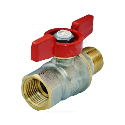 Кран шаровой латунь никель R914 Ду 25 Ру35 ВР/НР полнопроходной бабочка Giacomini R914X025