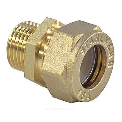 Муфта латунь Ду 20х3/4" обжим/НР для нержавеющих труб STAHLMANN SSML2003/4BEF