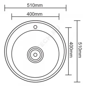 Мойка врезная Матовая 510х510х180мм сталь нержавеющая с сифоном выпуск 3 1/2" Ledeme L75151