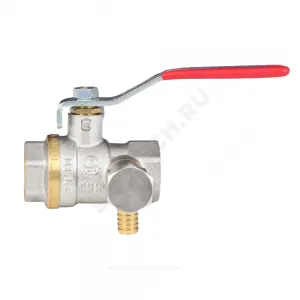 Кран шаровой латунь со спускником 1012 Euro никель Ду 15 Ру40 ВР 1/2" рычаг полнопроходной Aquasfera 1012-01