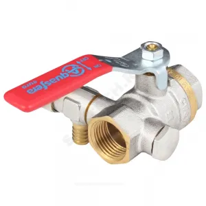 Кран шаровой латунь со спускником 1012 Euro никель Ду 15 Ру40 ВР 1/2" рычаг полнопроходной Aquasfera 1012-01