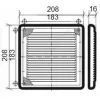 Решётка вентиляционная пластик 208х208 вытяжная АБС Эра 2121Р