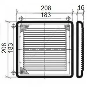 Решётка вентиляционная пластик 210х210 Эра 2121Р
