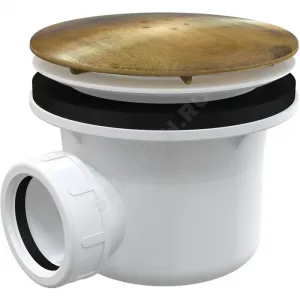 Сифон для поддона 1 1/2"x90/40 h=84мм слив крышка D=115мм, бронза Alca Plast A49ANTIC