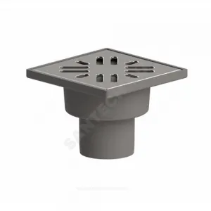 Трап нерегулируемый с гидрозатвором Дн 50 с нержавеющей решёткой 100х100мм вертикальный выпуск Татполимер ТП-100.50-100VSHs