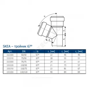 Тройник PP-MD переходной бесшумный светло-серый Skolan dB SKEA Дн 110х78х67гр (DN100х70) б/нап в/к Ostendorf 335310 Тройник PP-MD переходной бесшумный светло-серый Skolan dB SKEA Дн 110х78х67гр (DN100х70) б/нап в/к Ostendorf 335310