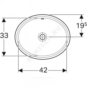 Умывальник мебельный VariForm 48 без отверстия под смеситель белый Geberit 500.748.01.2
