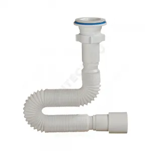 Сифон для умывальника гофрированный 1 1/2"x40/50 L=320-650мм выпуск с пластиковой решёткой D=70мм Орио А-7015