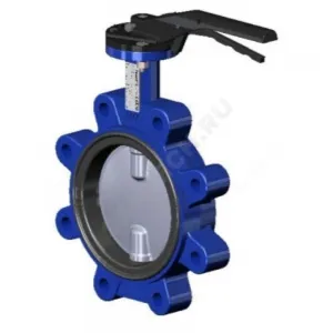 Затвор дисковый поворотный чугун VPI4649-02EP Ду 100 Ру16 с резьб проушинами с рукояткой диск нерж манжета EPDM Tecofi VPI4649-02EP0100