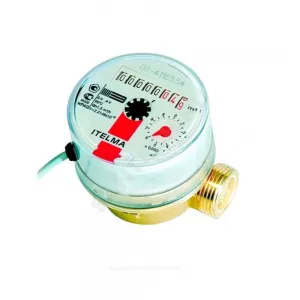 Счётчик г/в крыльчатый одноструйный Ду 15 Ру10 Qn=1,5 м3/ч 90С L=110мм резьба импульсный Б/К WFW24 Итэлма WFW24.D110