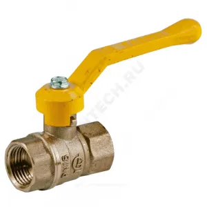 Кран шаровой латунь газ Стандарт 220 аналог 11б27п1 Ду 50 Ру16 ВР полнопроходной рычаг ГАЛЛОП 116038