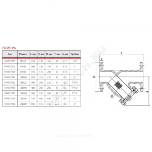 Фильтр сетчатый Y-образный чугун Ду 80 Ру16 фл R74F Giacomini R74FLY008