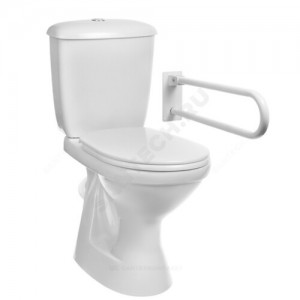 Унитаз-компакт для инвалидов Персона белый нижний подвод косой выпуск 1/реж полипропилен с откидным белым поручнем Оскольская керамика Унитаз-компакт для инвалидов Персона белый нижний подвод косой выпуск 1/реж полипропилен с откидным белым поручнем Оскольская керамика