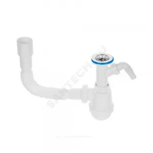 Сифон для умывальника/мойки бутылочный 1 1/2"x40 с гофрой 40х40/50 с отводом (штуцером) литой выпуск с нержавеющей решёткой D=70мм Ани Грот АНИ Пласт A2015