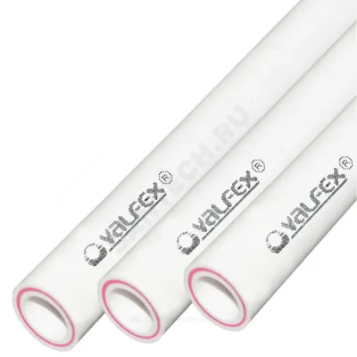 Труба PP-R белая арм стекловолокном Дн 40х6,7 Ру25 SDR6 Т<90С L=2м VALFEX 101060402