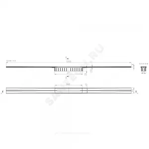 Решетка для душевого лотка 1200х55мм нержавеющая сталь InFloor HL HL053S/120