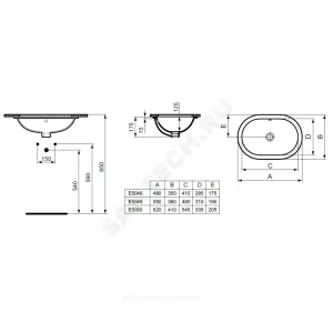 Умывальник мебельный CONNECT 48 без отверстия под смеситель Ideal Standard E504601 Умывальник мебельный CONNECT 48 без отверстия под смеситель Ideal Standard E504601