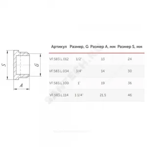 Заглушка латунь Ду 15 (1/2") НР VALFEX VF.583.L.012