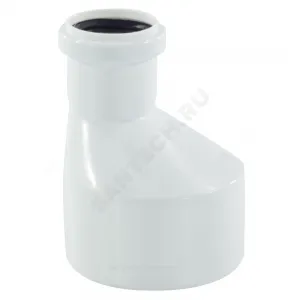 Переход PP-H эксцентрический бесшумный белый Дн 110х50 б/нап в/к RTP (РосТурПласт) 24574