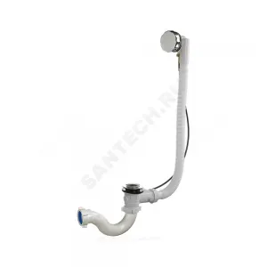 Слив-перелив для ванны трубный полуавтоматический (тросик) 1 1/2"x40 слив клапан, пробка D=45мм Орио А-2308