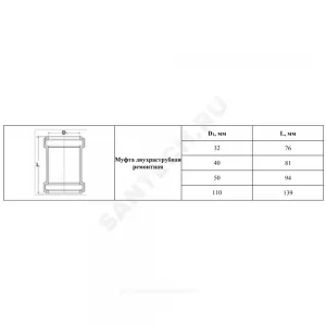 Муфта PP-H ремонтная серая Дн 110 б/нап в/к VALFEX 20106110