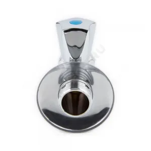 Клапан седловой латунный бытовой хром 3-ходовой 1047 G3/4" Ру10 ВР/НР маховик с удлинителем с отражателем Aquasfera 1047-01