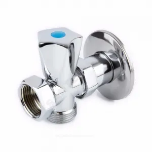 Клапан седловой латунный бытовой хром 3-ходовой 1047 G3/4" Ру10 ВР/НР маховик с удлинителем с отражателем Aquasfera 1047-01