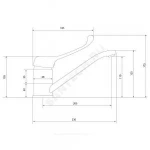Смеситель для кухонной мойки хирургический локтевой одноручный Хирург Х-серия Славен СЛ-ОД-Х81
