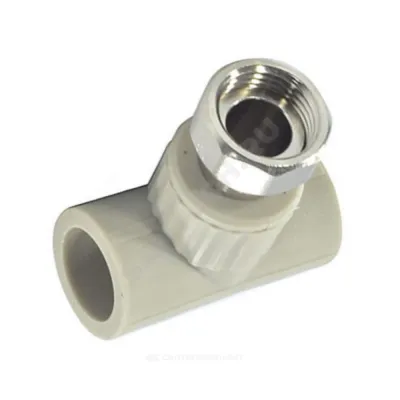 Тройник PP-R комбинированный серый с накидной гайкой Дн 32х1" VALFEX 10140232Г