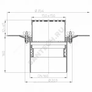 Воронка кровельная HL62B с вертикальным выпуском PP Дн 160 с трапом, теплоизоляцией, обжимным фланцем HL HL62B/5 Воронка кровельная HL62B с вертикальным выпуском PP Дн 160 с трапом, теплоизоляцией, обжимным фланцем HL HL62B/5