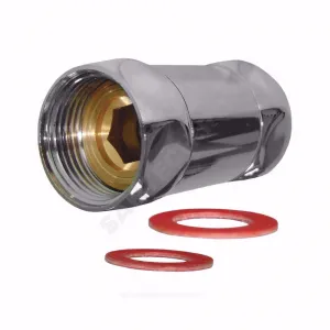 Соединитель для полотенцесушителя латунь Ду 25 1"x1" нак/гайка прямой хром Элит-Металл SG730SCH1010