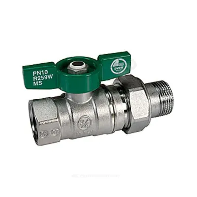 Кран шаровой латунь хром R259W Ду 32 Ру35 ВР/"американка" бабочка Giacomini R259WX029