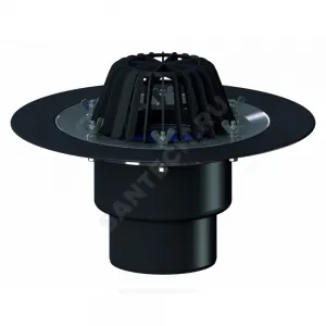 Воронка кровельная HL62 с вертикальным выпуском PP Дн 110 с листвоуловителем, теплоизоляцией, обжимным фланцем HL HL62/1