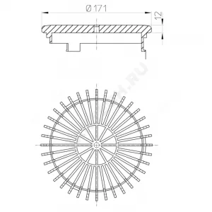 Листвоуловитель плоский Дн 170 д/кров воронок HL62 HL64 HL HL170 Листвоуловитель плоский Дн 170 д/кров воронок HL62 HL64 HL HL170
