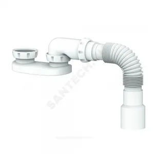 Сифон для поддона плоский 1 1/2"x40 с гофрой 40х40/50 без выпуска Unicorn G12