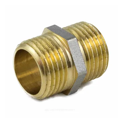 Ниппель латунь никель Ду 50 (2") НР 9022 ГОСТ 32585-2013 Aquasfera 9022-06