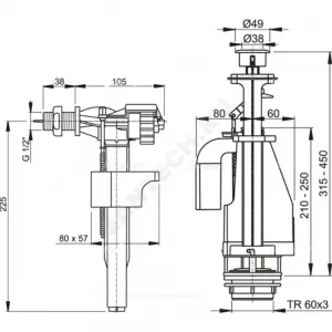Арматура для бачка сливная/наливная 1/2" боковое подключение кнопка хром 2/реж Alca Plast SA08A 1/2" CHROM Арматура для бачка сливная/наливная 1/2" боковое подключение кнопка хром 2/реж Alca Plast SA08A 1/2" CHROM