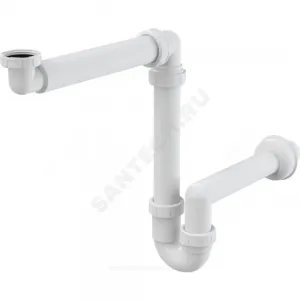 Сифон для умывальника трубный 1 1/4"x40 с прямой трубкой 40 без выпуска Alca Plast A434