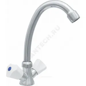 Смеситель для умывальника двуручный короткий излив ЭКО ЦС-СМ 25ш Пл. Бел маховик Центр Сантехники (Подольск) ЭМ902302