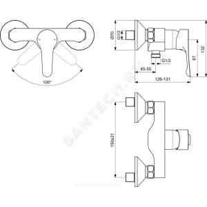 Смеситель для душа одноручный DOT 2.0 Ideal Standard BC325AA