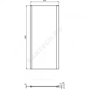 Стенка душевая CONNECT 2 боковая 900х1950мм Ideal Standard K9374V3