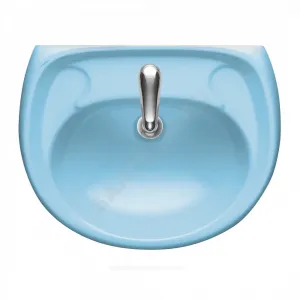 Умывальник подвесной Воротынский 57 1 отверстие под смеситель по центру голубой Santeri 1.3111.7.S06.10B.0