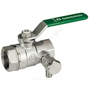 Кран шаровой латунь со спускником R250WS хром Ду 15 Ру42 ВР 1/2" рычаг со спускником Giacomini R250SX143