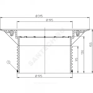 Элемент надставной для трапа D=195мм HL HL618